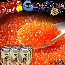 【ふるさと納税】 北海道産ごはんと汁物セットA イクラ いくら しゃけ 蟹 カニ缶 缶詰 保存食 海鮮 海鮮食品 F4F-2434