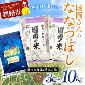【ふるさと納税】【選べる容量・種類・発送月】北海道産 国岡さんのななつぼし（3kg／5kg／10kg） 白米 1分づき 北海道産 米 コメ こめ お米 白米 玄米 F4F-9084var
