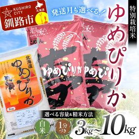 【ふるさと納税】【選べる容量・種類・発送月】北海道産 特別栽培米ゆめぴりか（3kg／5kg／10kg） 白米 1分づき 北海道産 米 コメ こめ お米 白米 玄米 F4F-9233var
