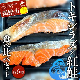 【ふるさと納税】トキシラズ6切れ×紅鮭6切れ 食べ比べセット 計960g 各2切れ 冷凍 魚介 海鮮 魚 鮭 紅鮭 さけ サケ しゃけ シャケ 時鮭 時知らず ときしらず 北海道産 ご飯のお供 ご飯 米 北海道 釧路市 F4F-9212