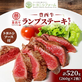 【ふるさと納税】豊西牛 ランプ ステーキ セット 計520g (260g×2枚) トヨニシソース付【配送不可地域：離島】【1483767】
