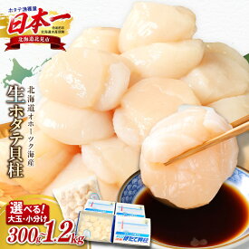 【ふるさと納税】総合1位 大粒 ホタテ 貝柱 300g〜1.2kg 生食用 玉冷 （ ほたて 帆立 ホタテ貝柱 刺身 オホーツク 海鮮 冷凍 ギフト 発送時期が選べる 北海道 北見市 旬 ）