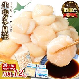 【ふるさと納税】【待望の再開！】北海道オホーツク海産 ホタテ貝柱 300g～1.2kg 生食用 ( ふるさと納税 ホタテ 貝柱 ふるさと納税 帆立 ふるさと納税 ランキング 魚介 魚介類 貝 ほたて 刺身 海鮮丼 贈答 ギフト 小分け 帆立貝柱 人気 選べる )