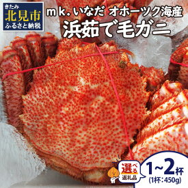 【ふるさと納税】【選べる内容量】オホーツク海産 浜茹で毛ガニ 約450g 1杯 2杯 ( 海鮮 かに カニ 蟹 毛ガニ ボイル 贈答 ギフト 急速冷凍 選べる )