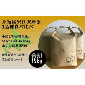 【ふるさと納税】寄附額改訂中↓令和5年産北海道岩見沢市産米　3品種食べ比べ（5kg袋×3品種）≪沖縄・離島配送不可≫【35036】