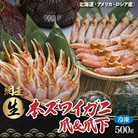 【ふるさと納税】生冷凍 本ズワイガニ爪＆爪下 各500g 【生食可・お刺身OK！】（北海道・ロシア・アメリカ産）【 ふるさと納税 人気 おすすめ ランキング 本ズワイガニ ズワイガニ かに カニ 蟹 ズワイ ずわい 冷凍 爪 爪下 オホーツク 北海道 網走市 送料無料 】 ABB015