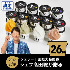 【ふるさと納税】ジェラート国際大会優勝店「Rimo」全フレーバー26個セット【 Rimo ジェラート アイスクリーム アイス スイーツ 北海道 人気 ランキング お菓子 洋菓子 デザート セット 詰合せ 詰め合わせ 北海道 網走市 送料無料 】 ABA001