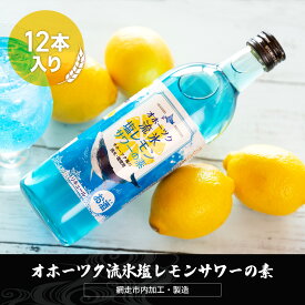 【ふるさと納税】オホーツク流氷塩レモンサワーの素 12本入り（網走市内加工・製造）【 人気 おすすめ レモンサワー 素 お酒 流氷 オホーツク BBQ 宅飲み 家飲み 晩酌 家計応援 消費応援品 ご当地 プレゼント お中元 お歳暮 ギフト 贈答 北海道 網走市 送料無料 】 ABH007