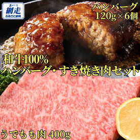【ふるさと納税】＜網走産＞【オホーツクあばしり和牛】ハンバーグ・すき焼き肉セット 総重量1120g 【 ふるさと納税 人気 おすすめ ランキング ハンバーグ すき焼き ブランド和牛 あばしり和牛 北海道 網走市 送料無料 】 ABW006