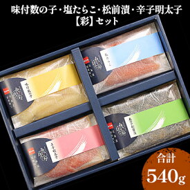 【ふるさと納税】海鮮 北海道 全国水産加工品総合品質審査会受賞 彩 540g 詰め合わせ セット 味付け数の子 たらこ 松前漬け 辛子明太子 ごはんのお供 惣菜 おかず 海産物 魚介 魚介類 おつまみ 数の子 塩たらこ 明太子 松前 株式会社やまか 冷凍　【 留萌市 】