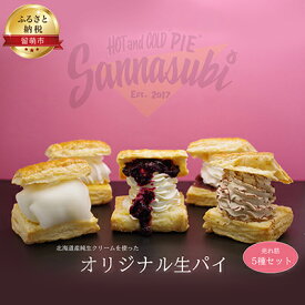 【ふるさと納税】焼きたてパイの店の生パイ5種セット　【 お菓子 スイーツ 洋菓子 生菓子 おやつ デザート 食後 パイ専門店 手作り 保存料不使用 添加物不使用 北海道産純生クリーム 旬のフルーツ 冷たい 】