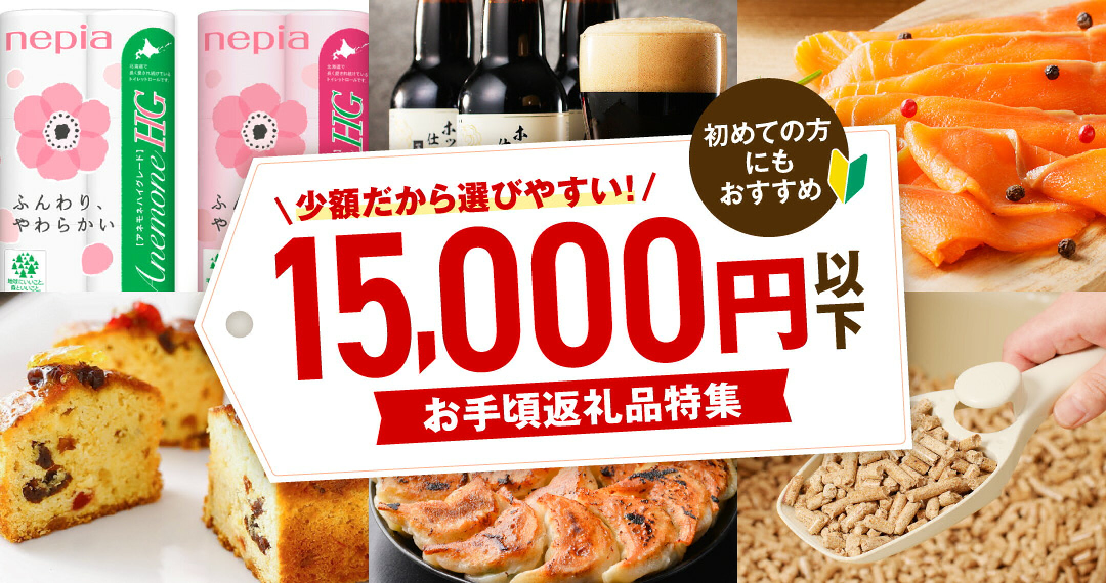 寄附金額1万5千円以下の返礼品特集