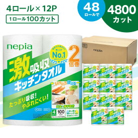 【ふるさと納税】 紙のまち 苫小牧 王子ネピア 激吸収 キッチンタオル 100 48ロール キッチンペーパー キッチン タオル ペーパー ミシン目 厚手 ネピア nepia 日用品 消耗品 まとめ買い 防災 備蓄 災害 開発ストア 北海道 苫小牧市 おすすめ ランキング プレゼント ギフト