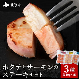 【ふるさと納税】【レビューキャンペーン実施中】宗谷産ホタテとサーモンのステーキセットほたて ホタテ 帆立 さけ サケ 鮭 海鮮 海産物 北海道ふるさと納税 稚内 【配送不可地域：離島・沖縄県】