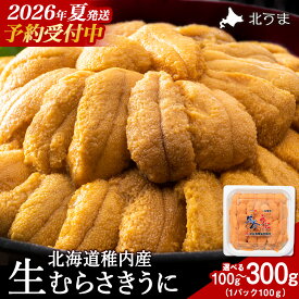 【ふるさと納税】【2026年発送 先行予約】【うにの名産地稚内市】最北端の生むらさきうに 選べる100g〜300g (1パック100g) うに ウニ 雲丹 むらさきうに ムラサキウニ 海鮮 魚介 生ウニ 小分け 北海道 稚内 【配送不可地域：離島・沖縄】