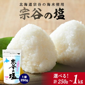 【ふるさと納税】【宗谷海峡の海水使用】ミネラル豊富 宗谷の塩 選べる250g～1kg 1袋250g 塩 しお 調味料 食塩 詰め替え ミネラル 国産 人気 ふるさと 【配送不可地域：離島・沖縄県】