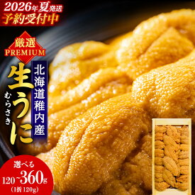 【ふるさと納税】【2026年発送 先行予約】【厳選PREMIUM】美味しいウニは昆布の名産地にあり!生むらさきうに 選べる1〜3パック 1パック120gムラサキウニ うに むらさきうに 生うに 海鮮 海産物 北海道 稚内 【配送不可地域：離島・沖縄】