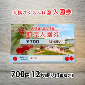 【ふるさと納税】体験 北海道 芦別 大橋さくらんぼ園 入園券 金券 700円 12枚綴り 3年有効 さくらんぼ フルーツ狩り フルーツ 果物 季節のフルーツ 旬 旬のフルーツ チケット 券 農園 体験型 返礼品 子供 大人 収穫体験 プレゼント ギフト 贈答 芦別市