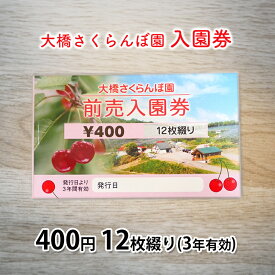 【ふるさと納税】体験 北海道 芦別 大橋さくらんぼ園 入園券 金券 400円 12枚綴り 3年有効 さくらんぼ フルーツ狩り フルーツ 果物 季節のフルーツ 旬 旬のフルーツ チケット 券 農園 体験型 返礼品 子供 大人 収穫体験 プレゼント ギフト 贈答 芦別市