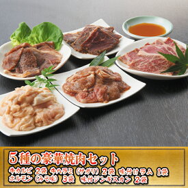 【ふるさと納税】今夜は焼肉！5種類の豪華焼肉セット　【牛肉・ホルモン・羊肉・ラム肉・お肉・焼肉・バーベキュー】