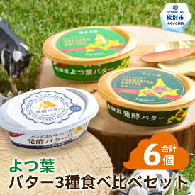 【ふるさと納税】15-291 よつ葉バター3種食べ比べセット（6個入り）