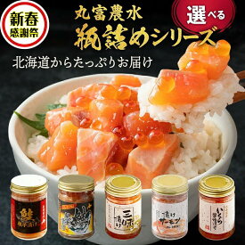 【ふるさと納税】【新春感謝祭】丸富農水 瓶詰め シリーズ 選べる | 北海道 鮭親子漬け 醤油漬け 漬けサーモン プレミアム 三味漬け いくら イクラ 鮭 さけ ホタテ 帆立 ほたて 定期便 お寿司 手巻き寿司 機内食 晩酌 ikura サーモン