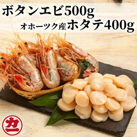 【ふるさと納税】28-48 オホーツク産ホタテ(400g)とぼたん海老(500g)セット | ボタンエビ ぼたんえび 海老 ホタテ ほたて 帆立 海鮮丼 パーティー お刺身 手巻き寿司 ご飯のお供 晩酌 北海道 紋別市 オホーツク hokkaido アザ