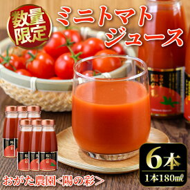 【ふるさと納税】《数量限定》＜おがた農園のミニトマトジュース＞ 陽の彩 ー ひのいろ ー (180ml×6本) トマト ミニトマト ジュース トマトジュース ミニトマトジュース 飲料 甘味 酸味 野菜 ギフト プレゼント【おがた農園】