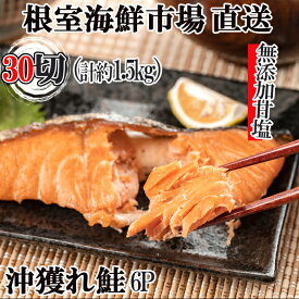 【ふるさと納税】無添加甘塩天然沖獲れ鮭切身5切×6P(計30切、約1.5kg) A-14010