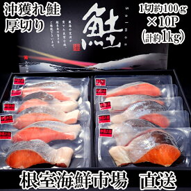 【ふるさと納税】根室海鮮市場＜直送＞天然沖獲れ鮭1切×10P(約1kg) B-28060