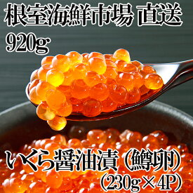 【ふるさと納税】根室海鮮市場＜直送＞いくら醤油漬け（鱒卵）230g×4P(計920g) B-28066