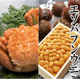 【ふるさと納税】 エゾバフンウニバラ詰め150g×1折、毛ガニ300g前後〜400g前後×2尾[11月下旬以降発送] E-40024