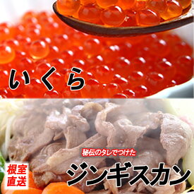 【ふるさと納税】いくら醤油漬け100g×2P、味付けジンギスカン1.6kg(800g×2P)セット C-70058