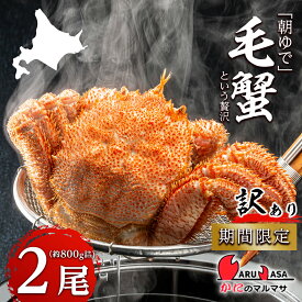 【ふるさと納税】送料無料 北海道産【朝ゆで】訳あり毛がに 800g詰 道産品 毛蟹 毛ガニ カニ 蟹 規格外品 不揃い 訳アリ 訳有り 理由アリ B級グルメ