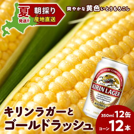 【ふるさと納税】2026年夏発送 キリンラガービール 350ml 12缶＆黄色いとうもろこしゴールドラッシュ12本 北海道千歳産 野菜 とうもろこし とうきび キリンビール 麒麟ビール ビール 【北海道千歳市】ビール ギフト ふるさと納税 KIRIN