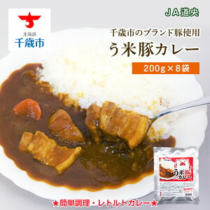 【ふるさと納税】 う米豚カレー200g×8袋 加工食品 惣菜 レトルト【北海道千歳市】ギフト ふるさと納税