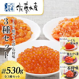 【ふるさと納税】 ＜佐藤水産＞いくらと鮭ルイベ漬・石狩味の3種セット 魚貝類 サーモン 鮭 いくら 魚卵 ルイベ イクラ しょうゆ漬け 北海道ふるさと納税 千歳市 ふるさと納税【北海道千歳市】ギフト ふるさと納税