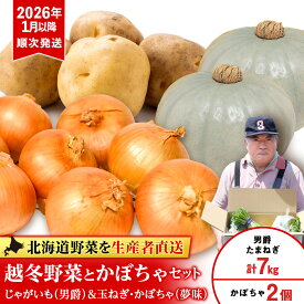 【ふるさと納税】「越冬じゃがいも」男爵3kg＆「たまねぎ」4kg＆カボチャ2個（夢味）《 土居ファーム 》 やさい いも 芋 玉葱 じゃがいも 南瓜 越冬 野菜 千歳 北海道【北海道千歳市】ギフト ふるさと納税