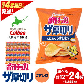 【ふるさと納税】ポテトチップスザ厚切り のための うすしお味 選べる1箱・2箱(1箱 55g×12袋) スナック お菓子 北海道 千歳 ポテチ ポテトチップス 北海道ふるさと納税 千歳市 ふるさと納税【北海道千歳市】 ギフト ふるさと納税