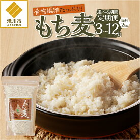 【ふるさと納税】【定期便】【豊富な食物繊維】もち麦｜北海道産 もち麦 雑穀 穀類 食物繊維 ヘルシー ダイエット お米 健康食品 北海道 滝川市