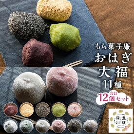 【ふるさと納税】もち菓子廉「おはぎ・大福12個セット」 計1080g（90g×12個） 大福×6個 おはぎ×6個 豆 よもぎ こしあん 白あん ごま 季節の大福 粒あん きな粉 ごま ずんだ 桜 和菓子 お菓子 スイーツ おやつ 餅菓子 お餅 あんこ 餡子 個包装 冷凍 国産 北海道産 送料無料