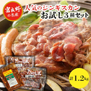 【ふるさと納税】【臭みがない】富良野の名産 人気のジンギスカンお試し3種セット【配送不可地域:離島】【1290555】