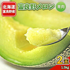 【ふるさと納税】2026年先行予約　富良野メロン (青肉) 1.5kg 2玉入り【1314540】