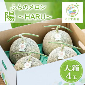 【ふるさと納税】ふらのメロン「陽 ～HARU～」大箱 8kg以上(大玉×4玉)(赤肉)富良野メロン【1478651】