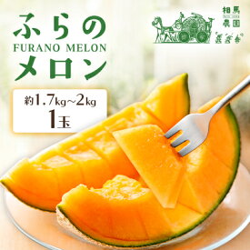 【ふるさと納税】ふらのメロン 1玉(約1.7kg～2kg)赤肉メロン 農家直送 フルーツ 北海道富良野産〈相馬農園〉【1503168】