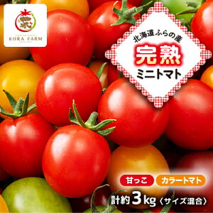 【ふるさと納税】【先行予約 2026年発送】北海道ふらの産 完熟ミニトマト〈甘っこ・カラートマト〉約3kgサイズ混合【配送不可地域:離島】【1505751】