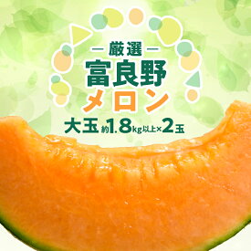 【ふるさと納税】【2026年発送】富良野メロン『厳選』大玉約1.8kg以上×2玉入_ メロン ふらのメロン フルーツ 果物 くだもの 北海道 富良野市 富良野 人気 美味しい ギフト プレゼント 【1286285】