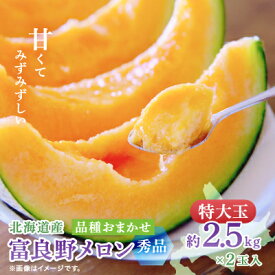 【ふるさと納税】【人気上昇中】富良野メロン(赤肉) 秀品2玉 計5kg～_ メロン 富良野 北海道 ふらのメロン 赤肉 2玉 フルーツ 果物 くだもの 人気 おすすめ 送料無料 贈答 ギフト 【1614059】