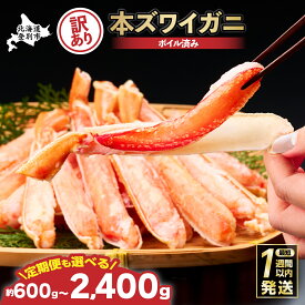 【ふるさと納税】かに 本ズワイガニ 蟹 足 600g ~ 2.4kg 定期便 3回 | ふるさと納税 かに 蟹 カニ kani 海鮮 ズワイガニ 訳あり 定期 冷凍 ボイル 不揃い 規格外 北海道 登別 ふるさと 人気 ランキング 送料無料