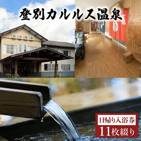 【ふるさと納税】登別カルルス温泉　鈴木旅館　日帰り入浴券（11枚綴り）　【チケット・温泉利用券】